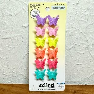 5 for $25-Scunci Super Star Colorful Butterfly Mini Claw Clips Set
